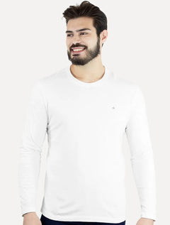 Camiseta Calvin Klein Masculina Meia Malha CK Branca
