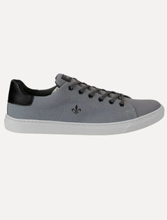 Tênis Dudalina Masculino SL Lona Mistral Napa Logo Chumbo