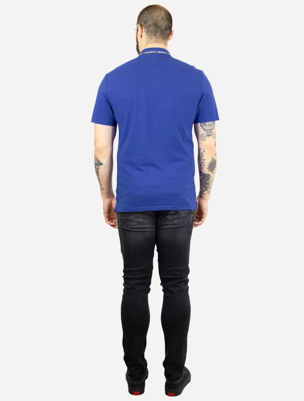 Polo Tommy Jeans Masculina Piquet Neck Branded Azul Royal