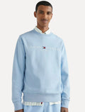 Moletom Tommy Hilfiger Masculino Fleece Logo Crewneck Azul Claro