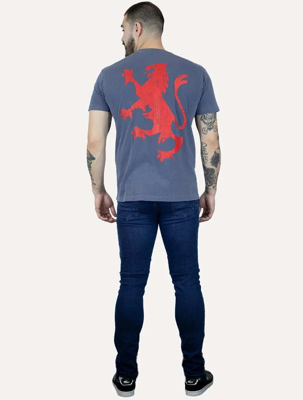 Camiseta Osklen Masculina Regular Stone Leão  Azul Marinho