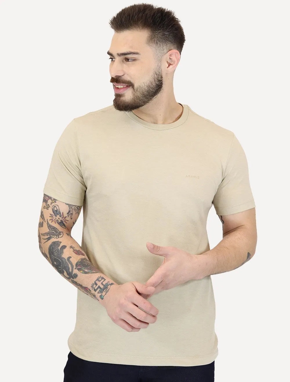 Camiseta Aramis Masculina Eco Lisa Cáqui