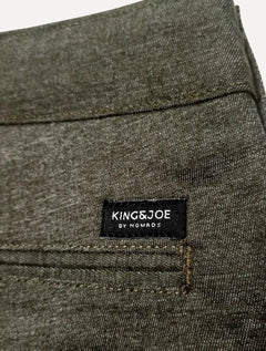 Bermuda King & Joe Sarja Masculina Slim Faca Verde Militar Mescla