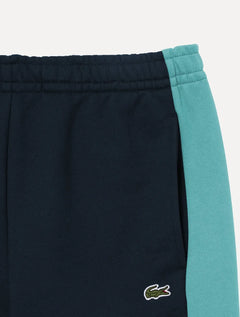 Bermuda Lacoste Masculina Moletom Fleece Colourblock Jogger Marinho
