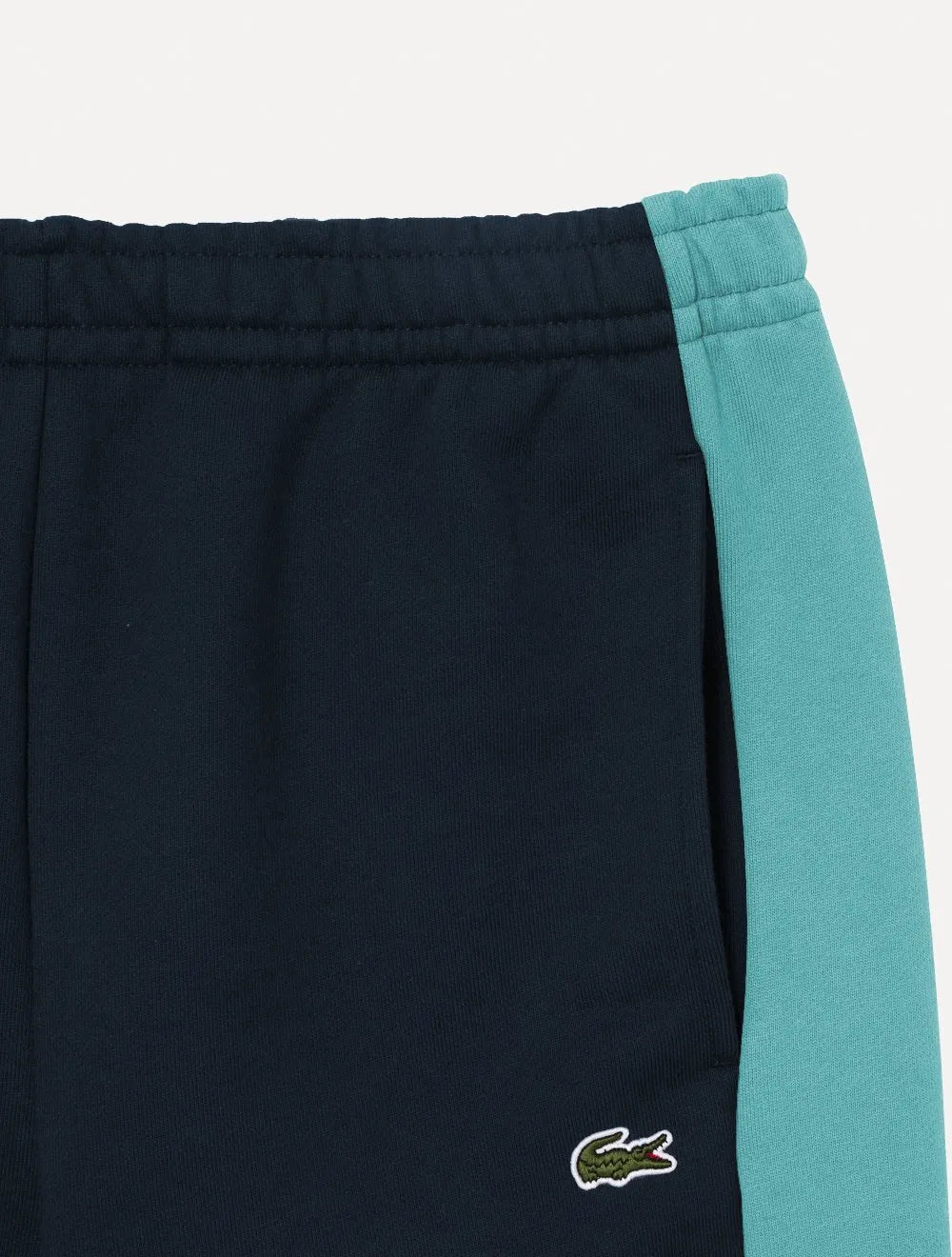 Bermuda Lacoste Masculina Moletom Fleece Colourblock Jogger Marinho