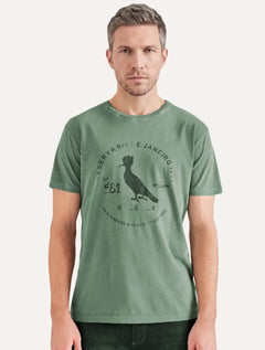 Camiseta Reserva Masculina Carimbo Gaze Stoned Verde Escuro