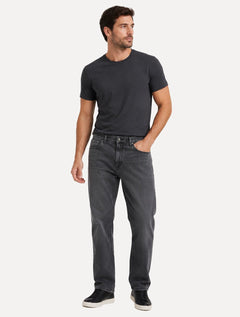 Calça Dudalina Jeans Masculina Regular Right Five Pockets Black Cinza