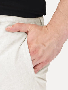 Calça Calvin Klein Masculina Viscose Linho Elastano Off White