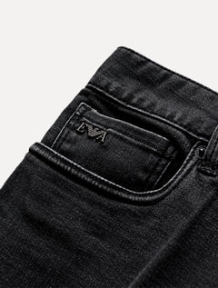 Calça Jeans Empório Armani Masculina J06 Extra Comfort Denim Slim Fit Preta