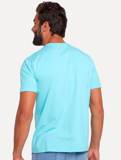 Camiseta Aleatory Masculina Dark Grey Icon Azul Celeste