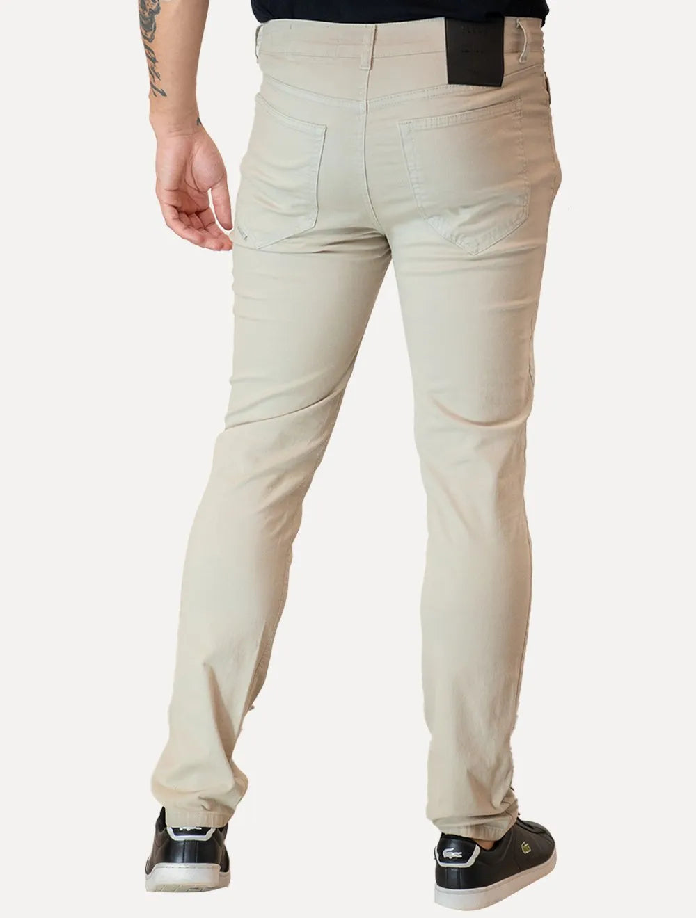Calça Ellus Sarja Color Twill Slim Cinza Claro