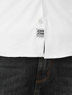 Camisa John John Masculina Ultra Slim White Logo Branca