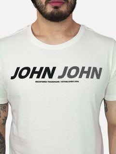 Camiseta John John Masculina Slim Fit Signature Off White