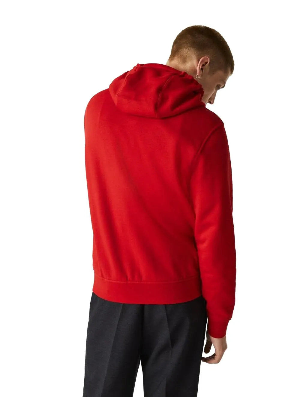 Moletom Lacoste Masculino Sport Fleece Hoodie Full Zip Vermelho