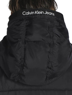 Jaqueta Calvin Klein Jeans Masculina Hoodie Matelassê Sust Logo Preta