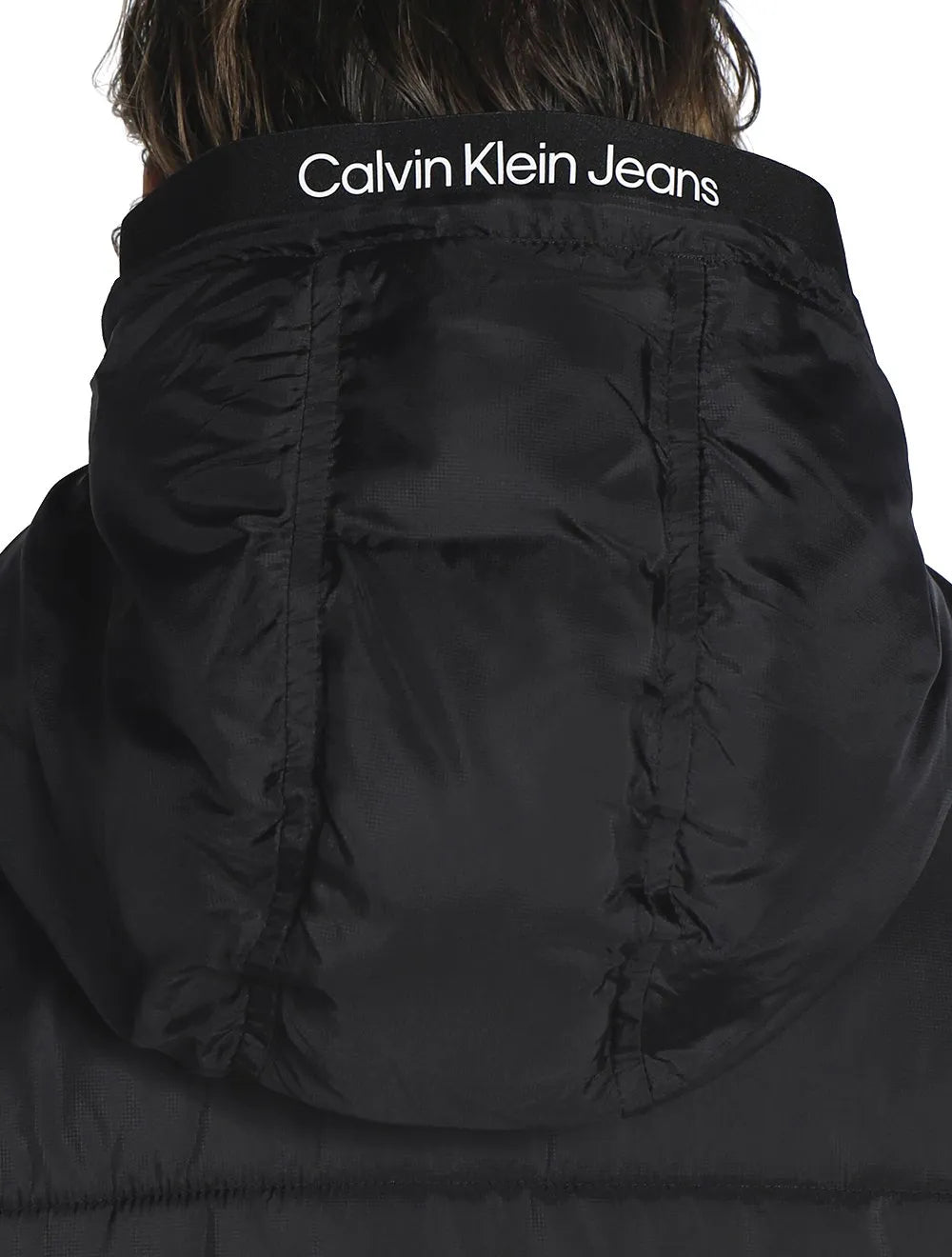 Jaqueta Calvin Klein Jeans Masculina Hoodie Matelassê Sust Logo Preta