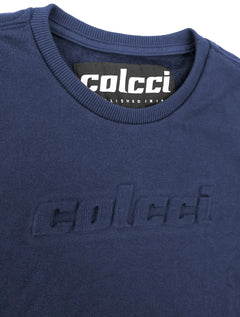 Moletom Colcci Masculino Crewneck Embossing Azul Marinho