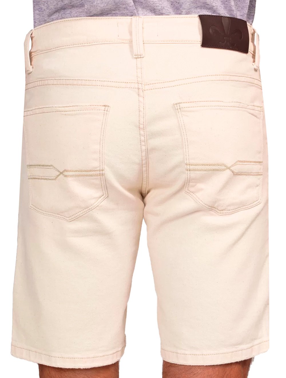 Bermuda Dudalina Sarja Comfort Linho Faca Off-White