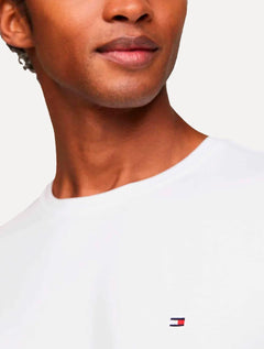 Camiseta Tommy Jeans Masculina Regular Jersey C-Neck Flag Branca