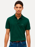 Polo Tommy Hilfiger Masculina Piquet Regular Melange Collar Verde Escuro
