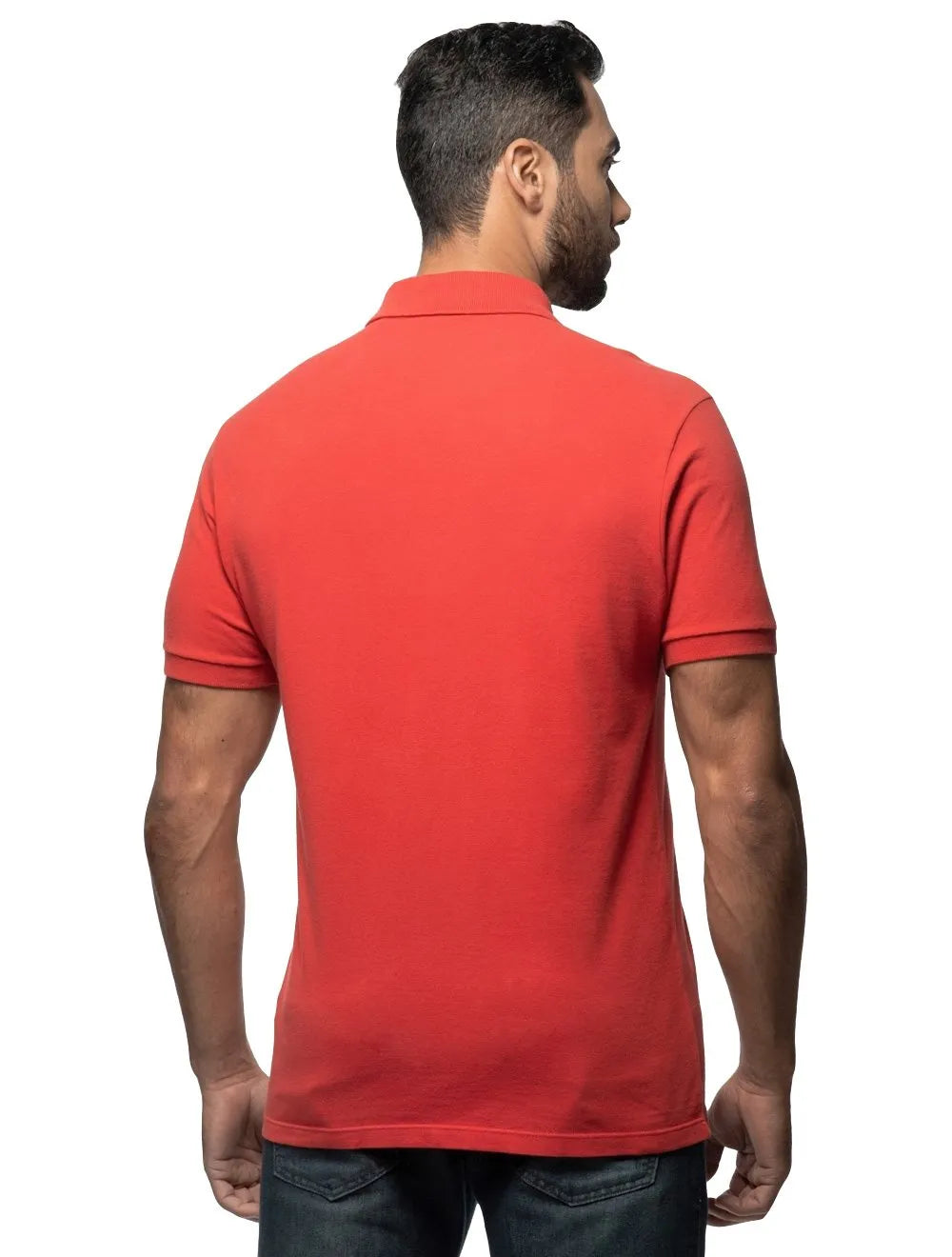 Polo Guess Masculina Piquet Cranberry Splash Laranja Coral