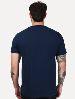 Camiseta Aramis Masculina Basic Lisa Dark Logo Azul Marinho