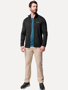 Jaqueta Columbia Masculina Fleece Hike Grid Full Zip Preto