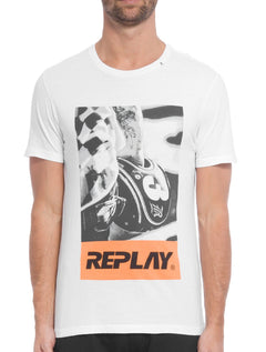 Camiseta Replay Masculina Helmet Silk Branca