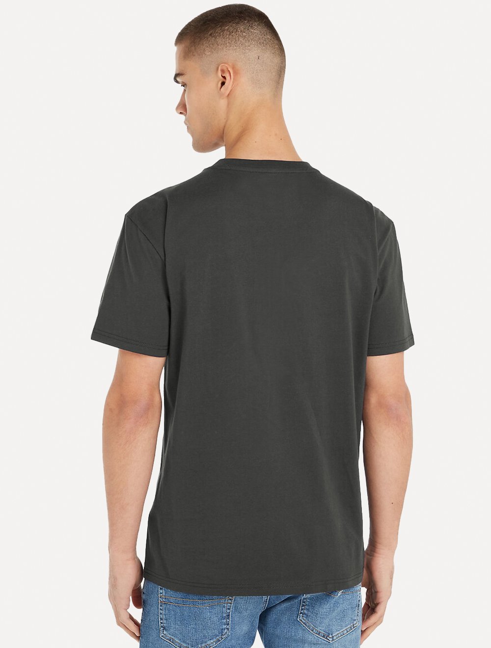 Camiseta Tommy Jeans Masculina Classic Linear Embroidered Chest Chumbo