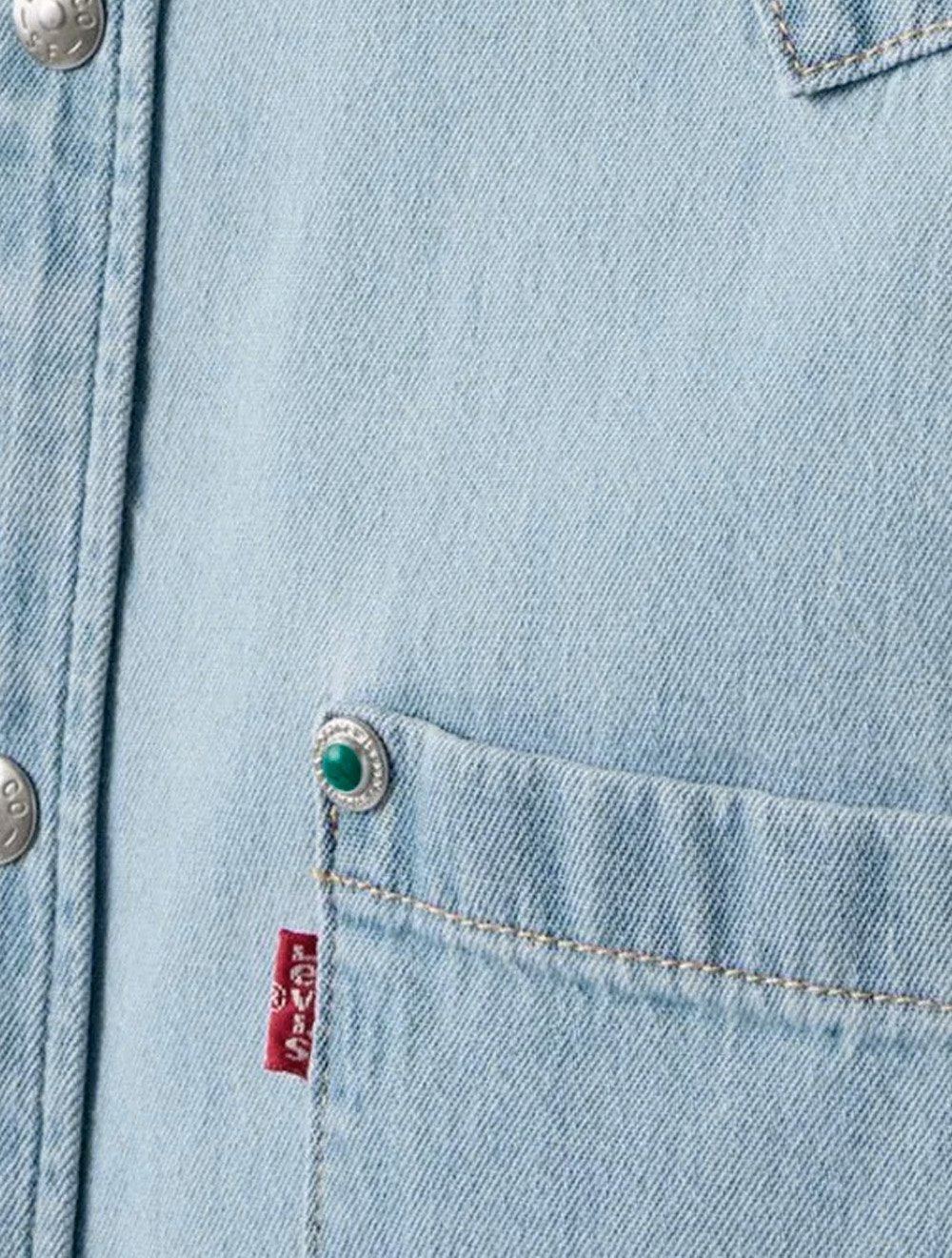 Camisa Levis Masculina Jeans Barstow Pocket Azul Claro