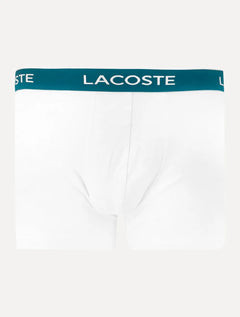 Cuecas Lacoste Boxer Long Colored Lettered Waist Branca/Grafite/Preta Pack 3UN