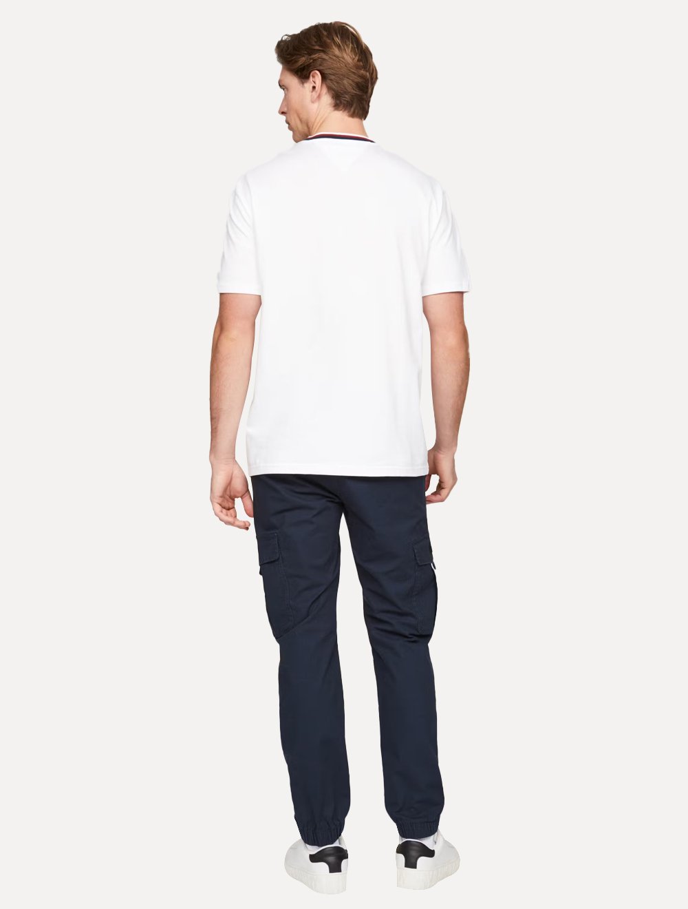 Camiseta Tommy Jeans Masculina Regular Linear Ringer Tee Branca