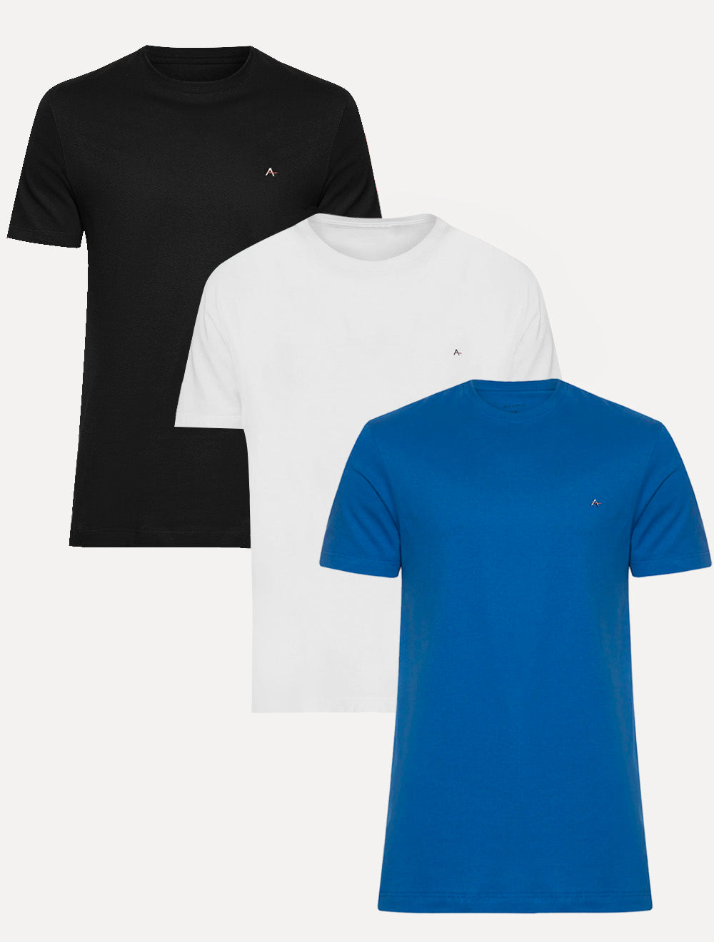 Kit Camisetas Aramis Basic Lisa Preta/Branca/Azul Royal
