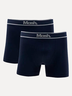 Cueca Mash Boxer Microfíbra Seamlss Gray Sash Azul Marinho Pack 2UN