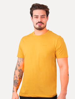 Camiseta Aramis Masculina Eco Lisa Curcuma Amarela