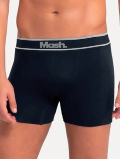 Cueca Mash Boxer Microfíbra Seamlss Gray Sash Azul Marinho Pack 2UN