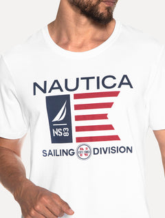 Camiseta Nautica Masculina Flag Sailing Division Branca