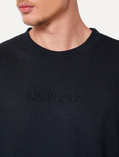 Moletom John John Masculino Black Embossed Logo Preto