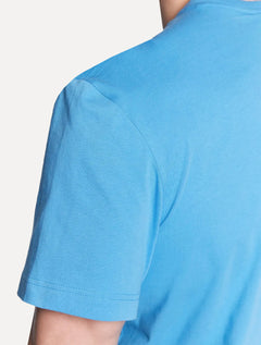 Camiseta Lacoste Masculina Classic Pima Cotton Logo Azul Turquesa