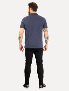 Polo Dudalina Piquet Essentials Cotton Modal Azul Marinho