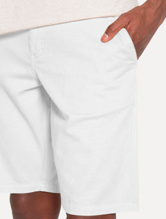 Bermuda Aramis Masculina Sarja Chino Cós Chambray Branca
