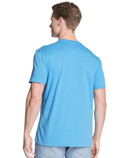 Camiseta Lacoste Masculina Classic Pima Cotton Logo Azul Turquesa