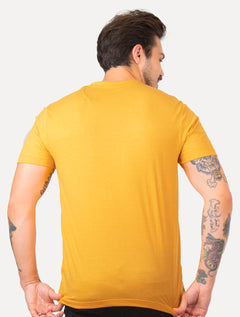 Camiseta Aramis Masculina Eco Lisa Curcuma Amarela