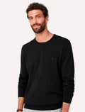 Suéter Dudalina Masculino Tricot Crewneck Basico Preto