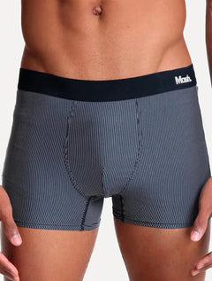 Cueca Mash Boxer Microfibra Risca de Giz Azul Marinho