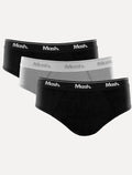 Cueca Mash Slip Cotton Basic Preta/ Cinza Mescla Pack 3UN