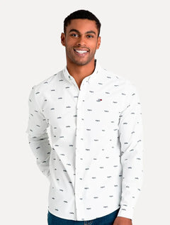 Camisa Tommy Jeans Regular College Pop Dobby Branca