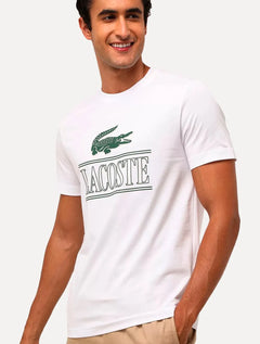 Camiseta Lacoste Masculina Heavy Cotton Jersey Vintage Branca