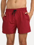 Short Reserva D'Água Beachwear Liso Tag Lateral Bordô