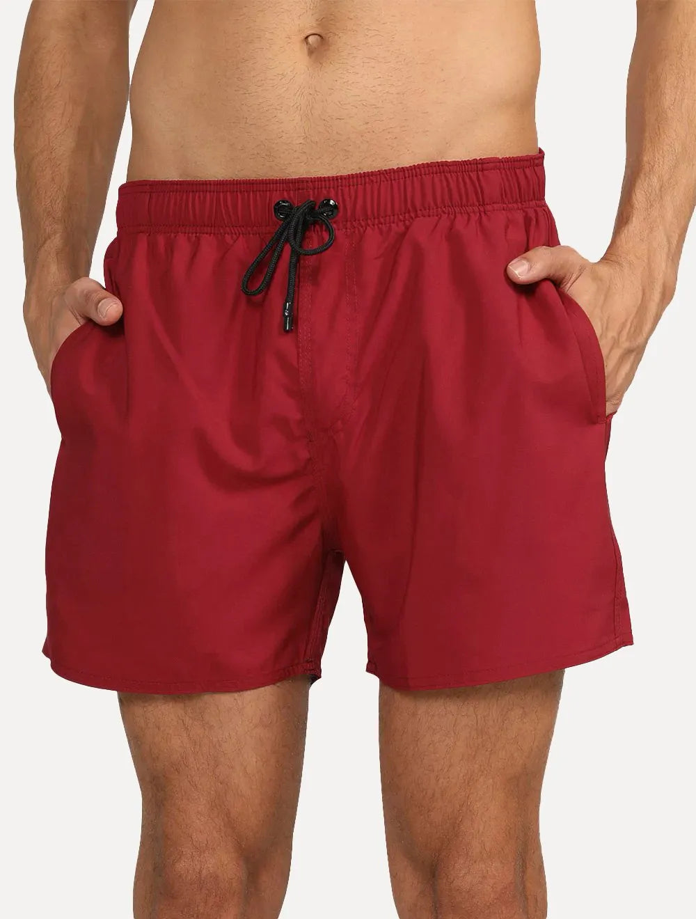 Short Reserva D'Água Beachwear Liso Tag Lateral Bordô